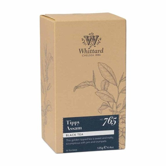 Tippy Assam Black Tea 50 Round Teabags Whittard - Best By: 3/2020