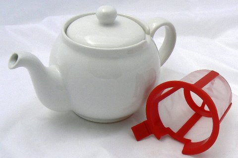 Chatsford Strainer Teapot White (6 cup), Strainer Included