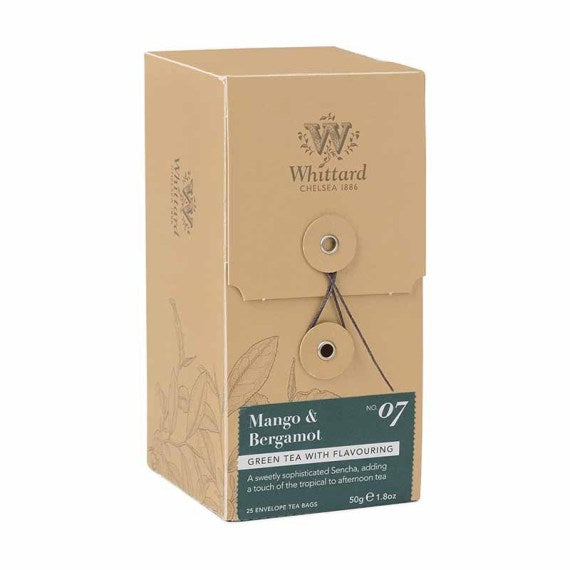 Mango & Bergamot Green Tea 25 Envelope Teabags Whittard - Best By: 10/2019
