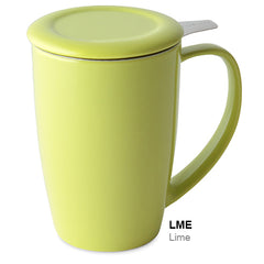 Curve Tall Tea Mug with Infuser and Lid 15 oz (multiple colors)