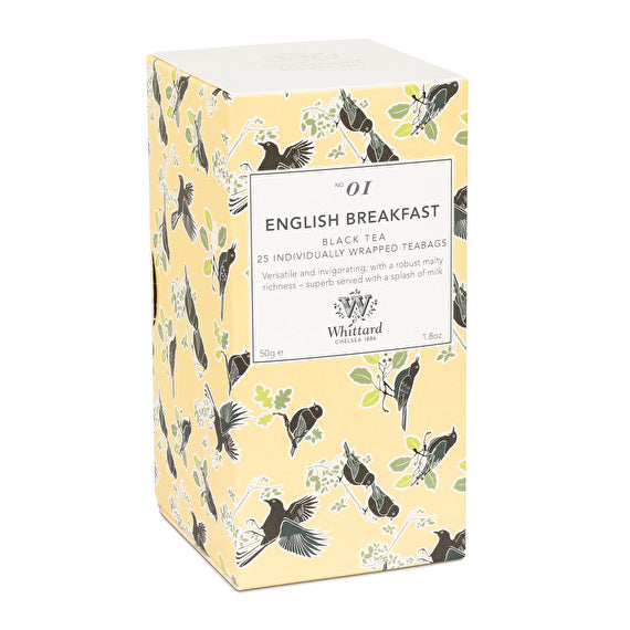 English Breakfast Tea Discoveries 25 Individually Wrapped Teabags Whittard- Best By: 10/2019