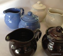 Creamer and Sugar Assorted Colors Made in England