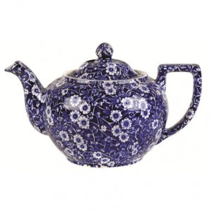 Blue Calico 2 Cup Teapot by Burleigh Made in England 13 oz