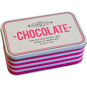 Chocolate Rectangle Tin by Alice Scott 6.5x4x2.5 inches