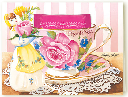 Card "Rose Thank You" with Teabag